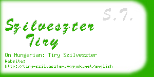 szilveszter tiry business card